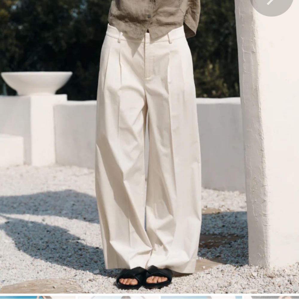 AYR Cream Wide Leg Trousers